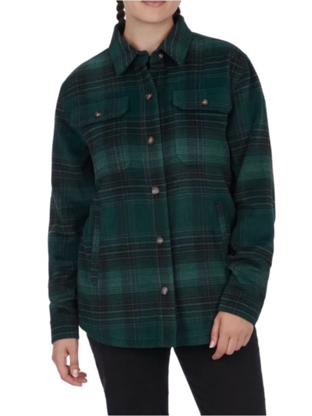 NWT ski-doo WOMEN'S LIFESTYLE SKI-DOO PLAID OVERSHIRT Green Size Small